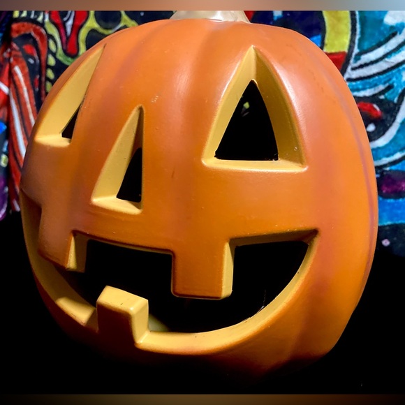 Vintage Pumpkin Jack O Lantern Lighted Halloween Fall Decor 9" - Picture 6 of 11